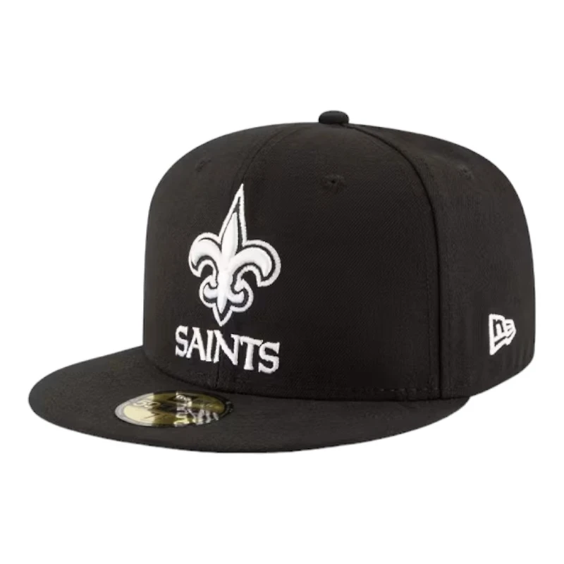 New Orleans Saints Black and White Basic Era 59FIFTY Fitted Hat