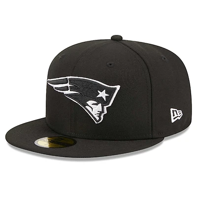 New England Patriots Black and White Basic Era 59FIFTY Fitted Hat