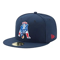 New England Patriots Navy Historic Logo Basic Era 59FIFTY Fitted Hat