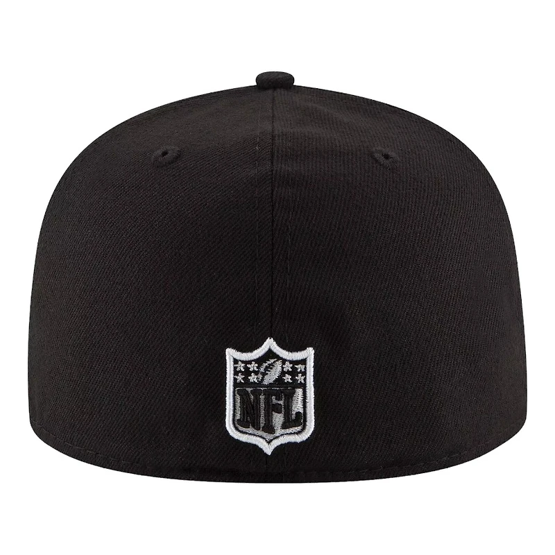 Miami Dolphins Black and White Basic New Era 59FIFTY Fitted Hat
