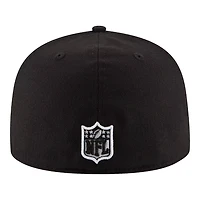 Miami Dolphins Black and White Basic New Era 59FIFTY Fitted Hat