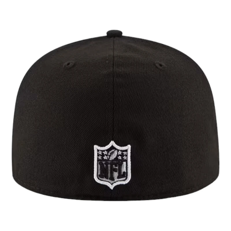 Las Vegas Raiders Black and White Basic New Era 59FIFTY Fitted Hat