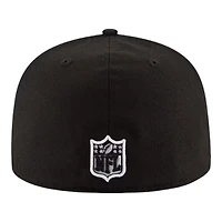 Las Vegas Raiders Black and White Basic New Era 59FIFTY Fitted Hat