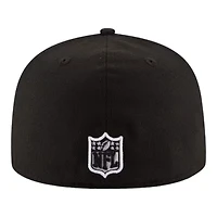 Kansas City Chiefs Black and White Basic New Era 59FIFTY Fitted Hat