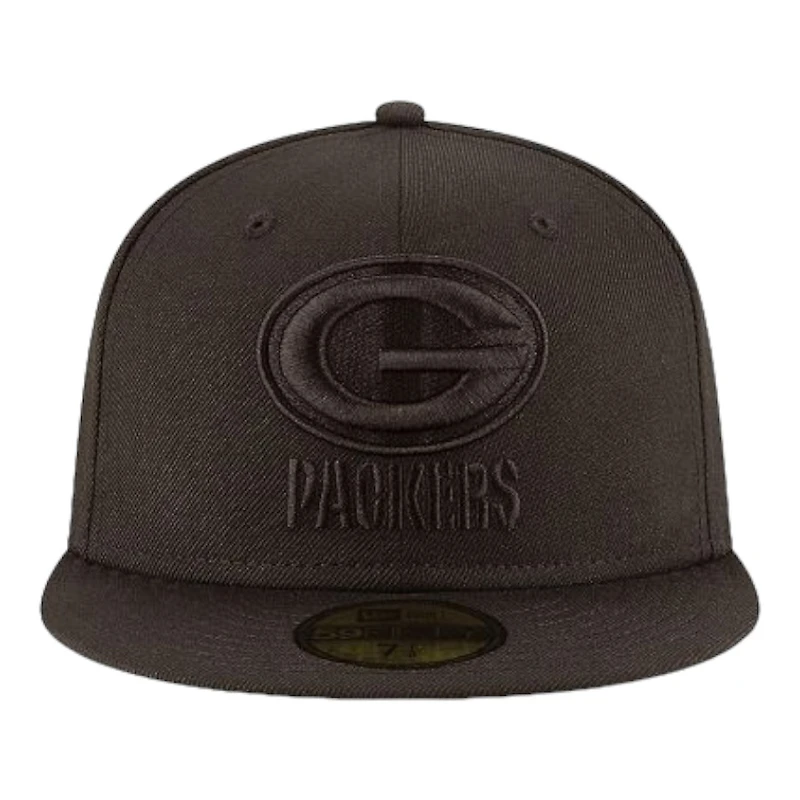 Green Bay Packers Black on Basic New Era 59FIFTY Fitted Hat