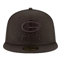 Green Bay Packers Black on Basic New Era 59FIFTY Fitted Hat