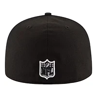 Green Bay Packers Black and White Basic New Era 59FIFTY Fitted Hat