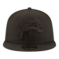 Detroit Lions Black on Basic New Era 59FIFTY Fitted Hat