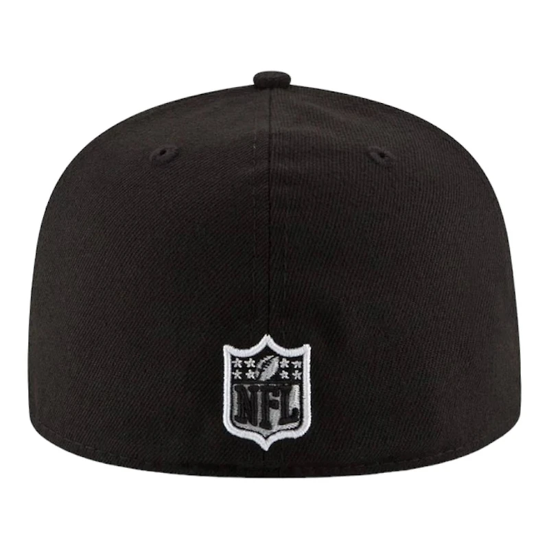 Detroit Lions Black and White Basic New Era 59FIFTY Fitted Hat