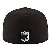 Detroit Lions Black and White Basic New Era 59FIFTY Fitted Hat