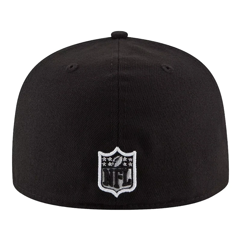 Denver Broncos Black and White Basic New Era 59FIFTY Fitted Hat