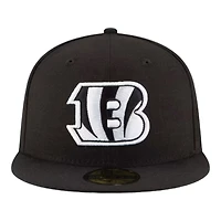 Cincinnati Bengals Black and White Basic New Era 59FIFTY Fitted Hat