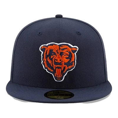 Chicago Bears Bear Logo Navy Team Color Basic New Era 59FIFTY Fitted Hat