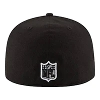 Carolina Panthers Black and White Basic New Era 59FIFTY Fitted Hat