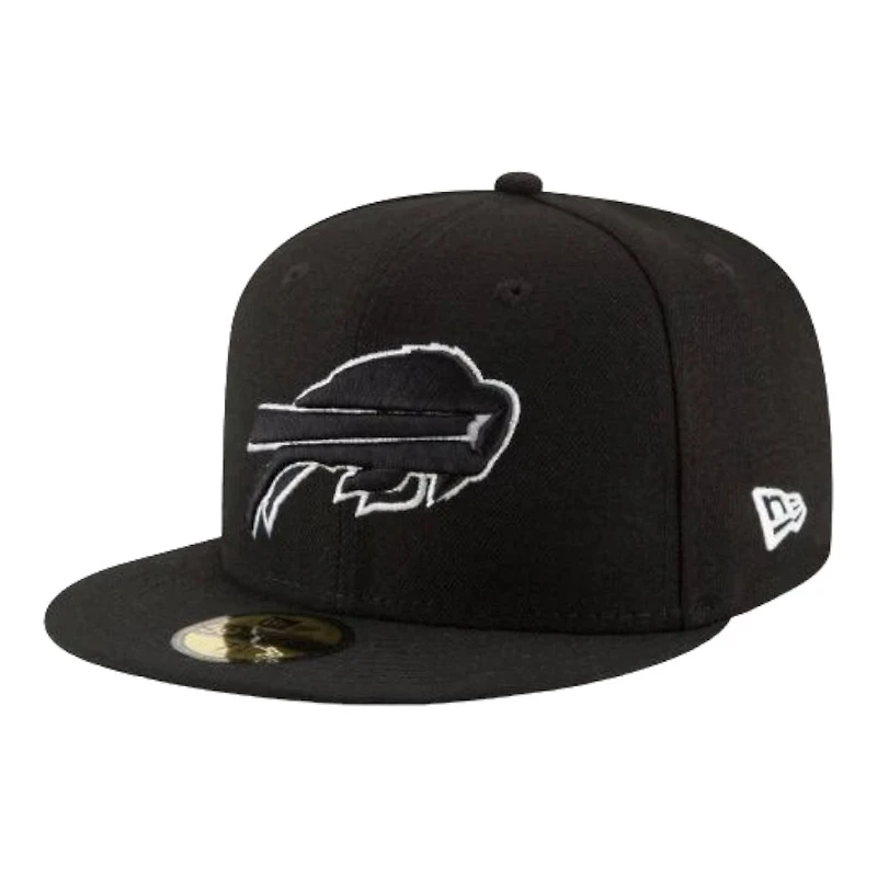 Buffalo Bills Black and White Basic New Era 59FIFTY Fitted Hat