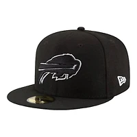 Buffalo Bills Black and White Basic New Era 59FIFTY Fitted Hat