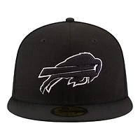 Buffalo Bills Black and White Basic New Era 59FIFTY Fitted Hat