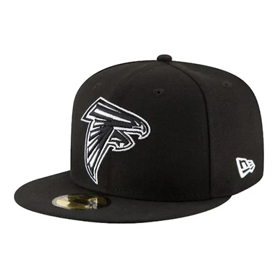 Atlanta Falcons Black and White Basic New Era 59FIFTY Fitted Hat