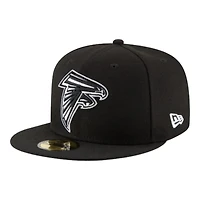 Atlanta Falcons Black and White Basic New Era 59FIFTY Fitted Hat