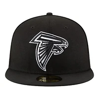 Atlanta Falcons Black and White Basic New Era 59FIFTY Fitted Hat