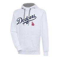 Los Angeles Dodgers White Script Victory Antigua Mens Long Sleeve Hoodie