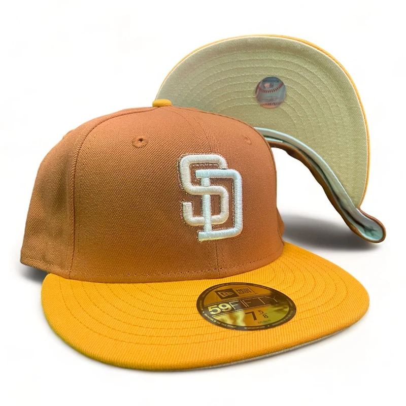 San Diego Padres Orange Gold Two Tone Cream UV New Era 59Fifty Fitted Hat