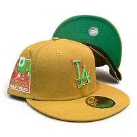 Los Angeles Dodgers Tan 60th Anniversary Stadium Patch Green UV New Era 59Fifty Fitted Hat
