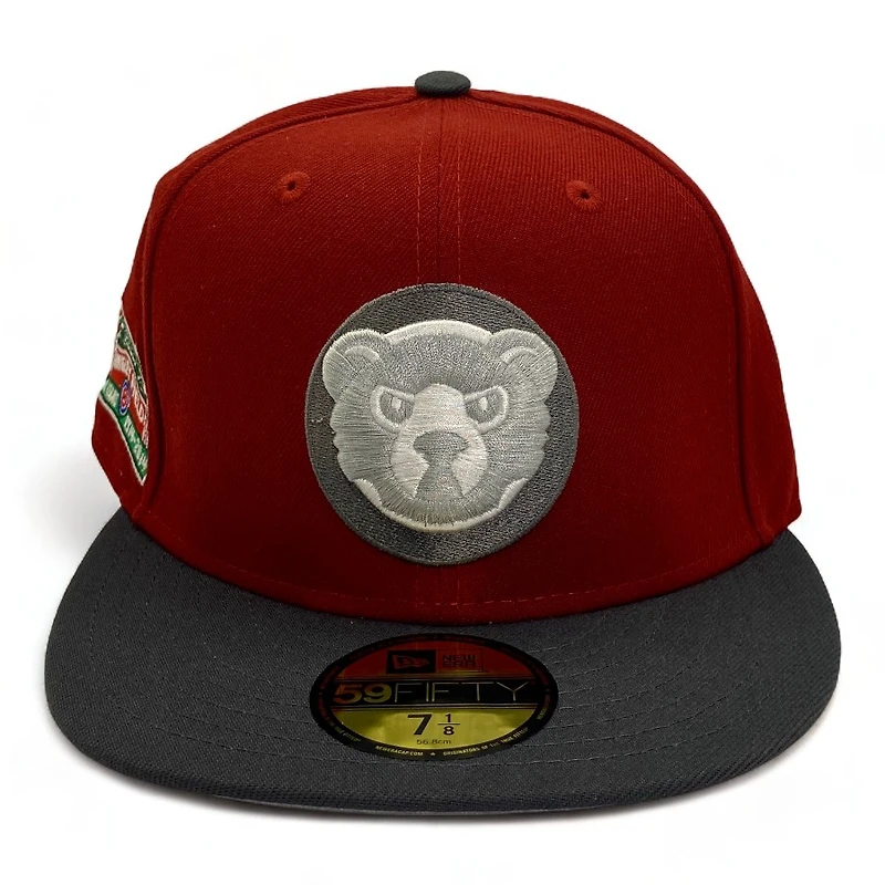 Chicago Cubs Maroon and Graphite FHM Pack 100 Years at Wrigley Field Patch Gray UV New Era 59Fifty Fitted Hat