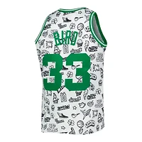 Boston Celtics Larry Bird Mitchell & Ness 1985-86 Swingman White Doodle Player Jersey