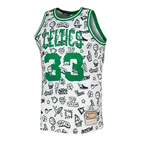 Boston Celtics Larry Bird Mitchell & Ness 1985-86 Swingman White Doodle Player Jersey