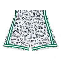 Boston Celtics White Mitchell & Ness 1985-86 Doodle Swingman Shorts