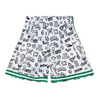 Boston Celtics White Mitchell & Ness 1985-86 Doodle Swingman Shorts