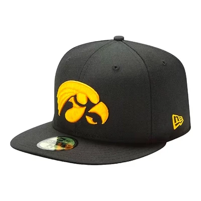 Iowa Hawkeyes Basic Black NCAA New Era 59FIFTY Fitted Hat