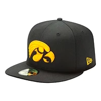 Iowa Hawkeyes Basic Black NCAA New Era 59FIFTY Fitted Hat