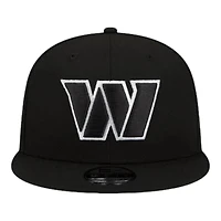 Washington Commanders Black and White Basic New Era 9FIFTY Snapback Hat