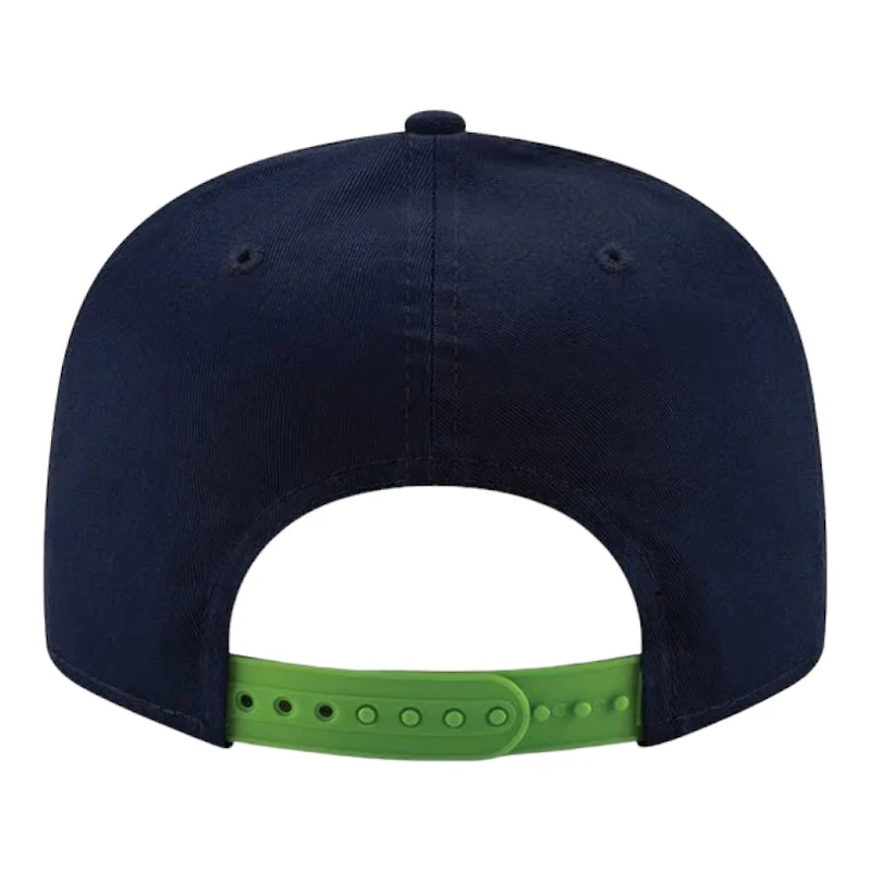 Seattle Seahawks Navy and Neon Green Team Color Basic New Era 9FIFTY Snapback Hat