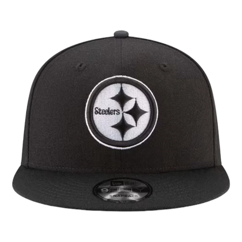 Pittsburgh Steelers Black and White Basic New Era 9FIFTY Snapback Hat