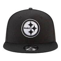 Pittsburgh Steelers Black and White Basic New Era 9FIFTY Snapback Hat