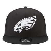 Philadelphia Eagles Black and White Basic New Era 9FIFTY Snapback Hat