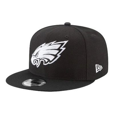 Philadelphia Eagles Black and White Basic New Era 9FIFTY Snapback Hat