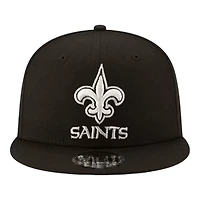 New Orleans Saints Black and White Basic New Era 9FIFTY Snapback Hat