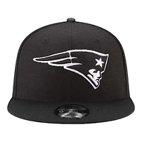 New England Patriots Black and White Basic New Era 9FIFTY Snapback Hat