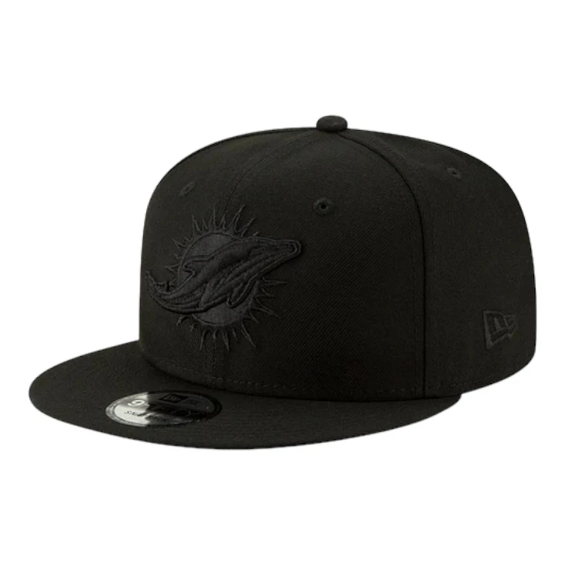 Miami Dolphins Black on Black Basic New Era 9FIFTY Snapback Hat
