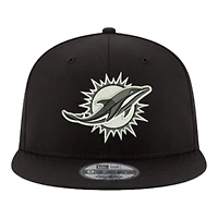 Miami Dolphins Black and White Basic New Era 9FIFTY Snapback Hat