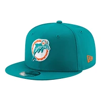 Miami Dolphins Aqua Historic Logo Basic New Era 9FIFTY Snapback Hat