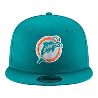 Miami Dolphins Aqua Historic Logo Basic New Era 9FIFTY Snapback Hat