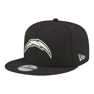 Los Angeles Chargers Black and White Basic New Era 9FIFTY Snapback Hat