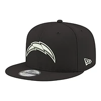 Los Angeles Chargers Black and White Basic New Era 9FIFTY Snapback Hat