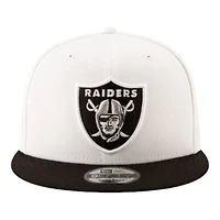 Las Vegas Raiders White and Black Team Color Basic New Era 9FIFTY Snapback Hat