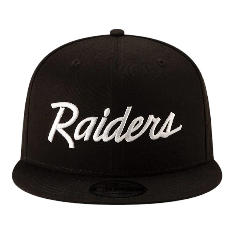 Las Vegas Raiders Black Script Basic New Era 9FIFTY Snapback Hat